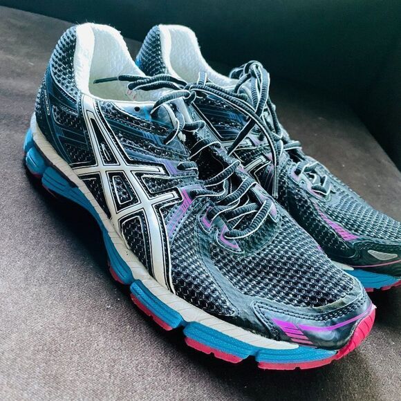 Excellent ASICS GT-2000 Black Blue Ruby Pink Womens 9, 40.5 - Picture 11 of 16